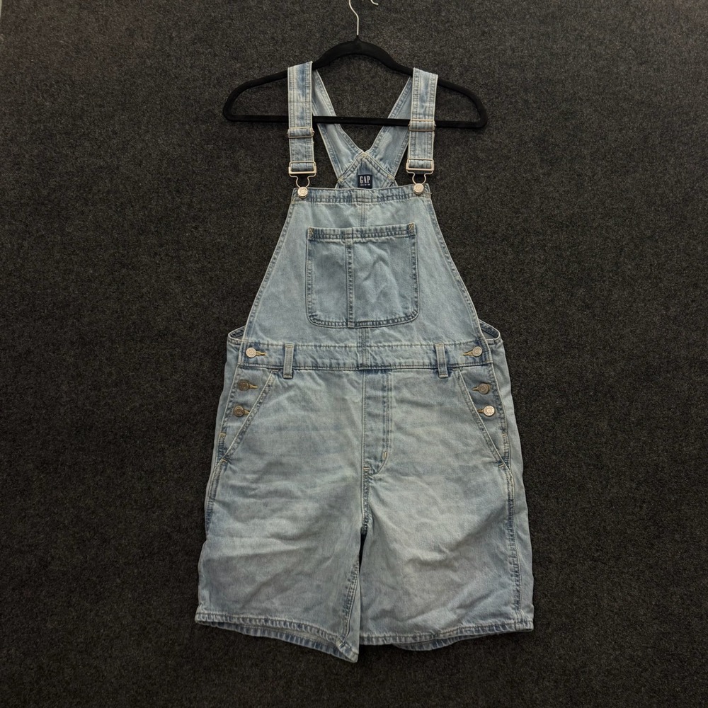Gap Denim Vintage Shortalls Light Wash Blue Industrial Denim Overalls Mens M